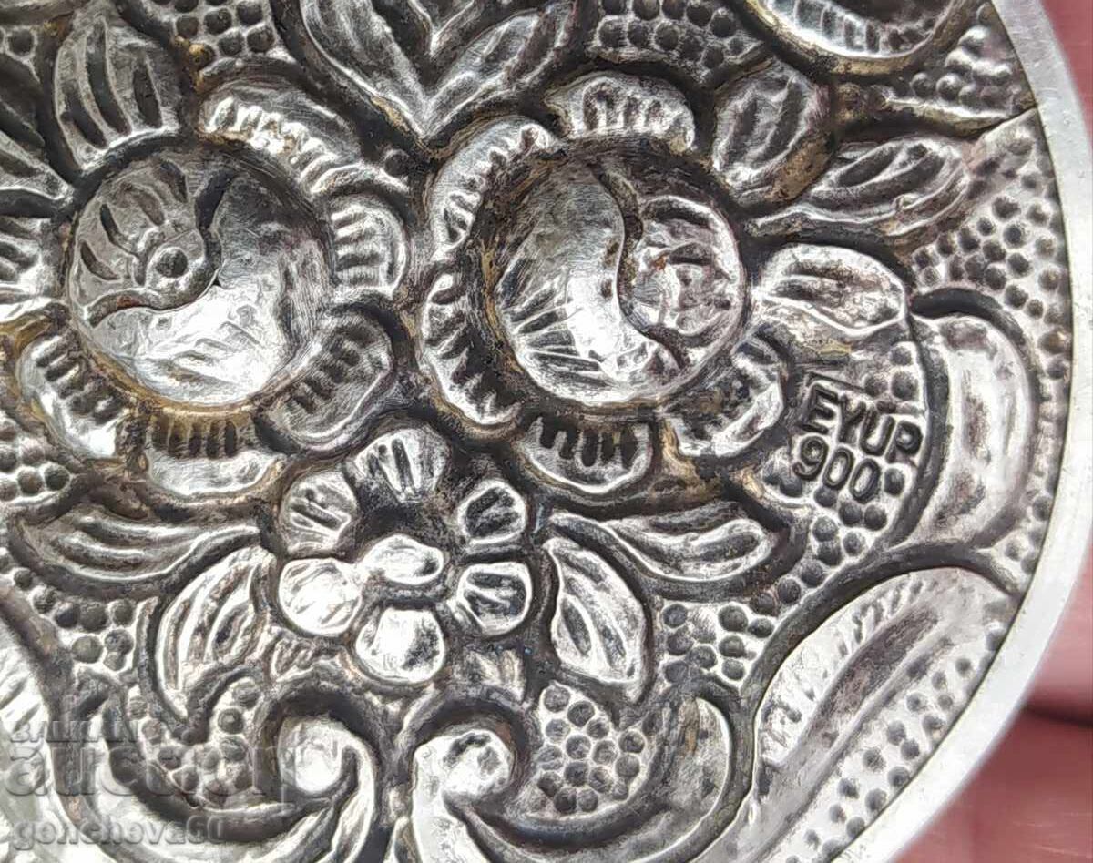 Antique Silver Mirror - 900 Grade - 7