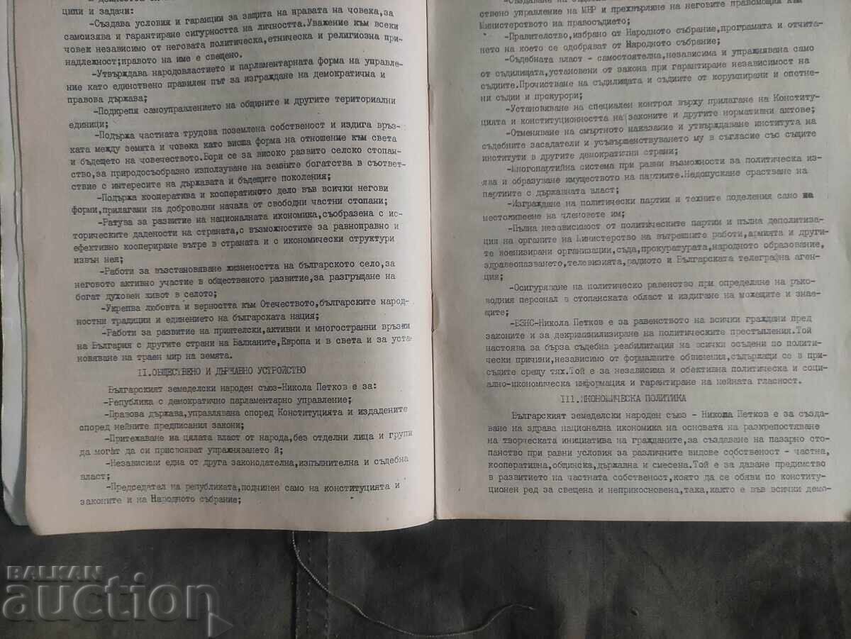 Licitație Statutul și Programul BZNS