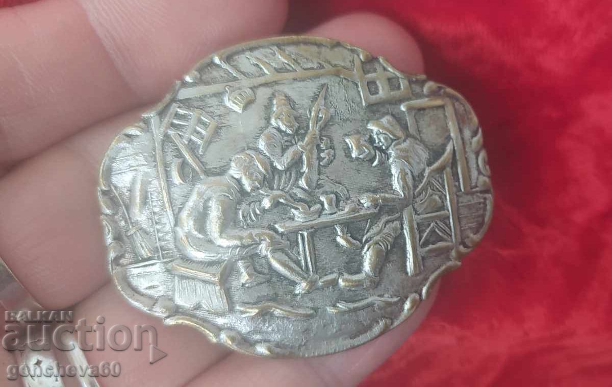 Αντίκα καρφίτσα καρφίτσα - ασημένια - 5