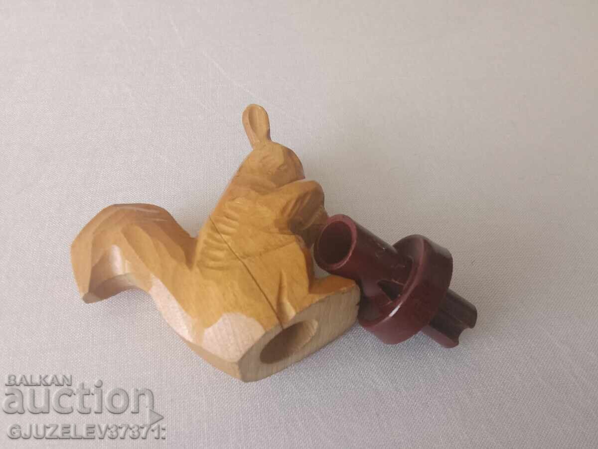 Auction  Wooden bottle stopper squirrel