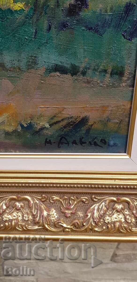 Bulgarian painting - Landscape - Napoleon Alekov 1950-60s - 5 Bulgarian painting - Landscape - Napoleon Alekov 1950-60s - 5