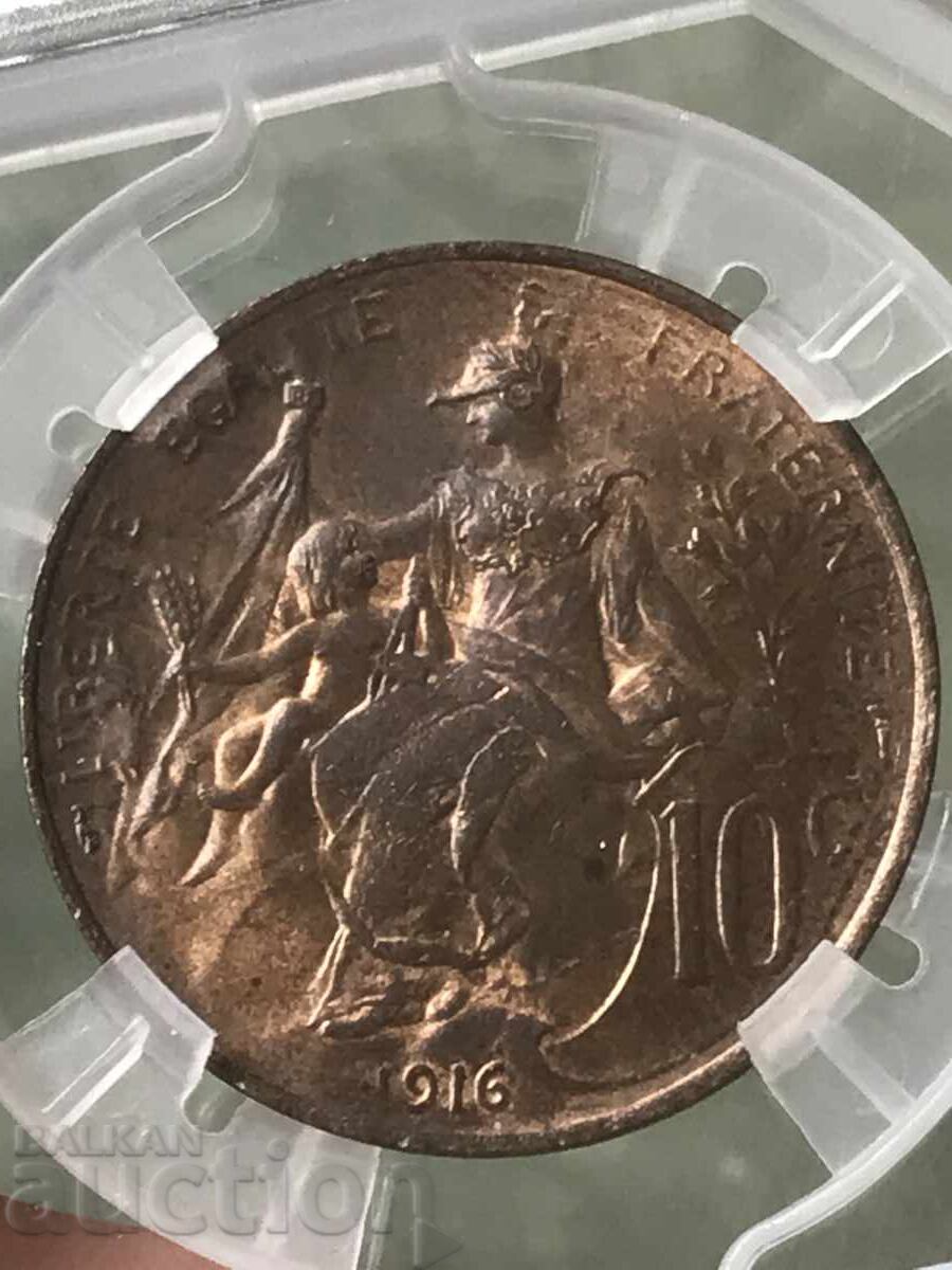 Γαλλία 10 λεπτά 1916 υψηλή ποιότητα MS 63 με τιμή 140.00 BGN | € 71.58 Γαλλία 10 λεπτά 1916 υψηλή ποιότητα MS 63 με τιμή 140.00 BGN | € 71.58