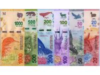 Lot of 6 Argentina Fauna Banknotes UNC