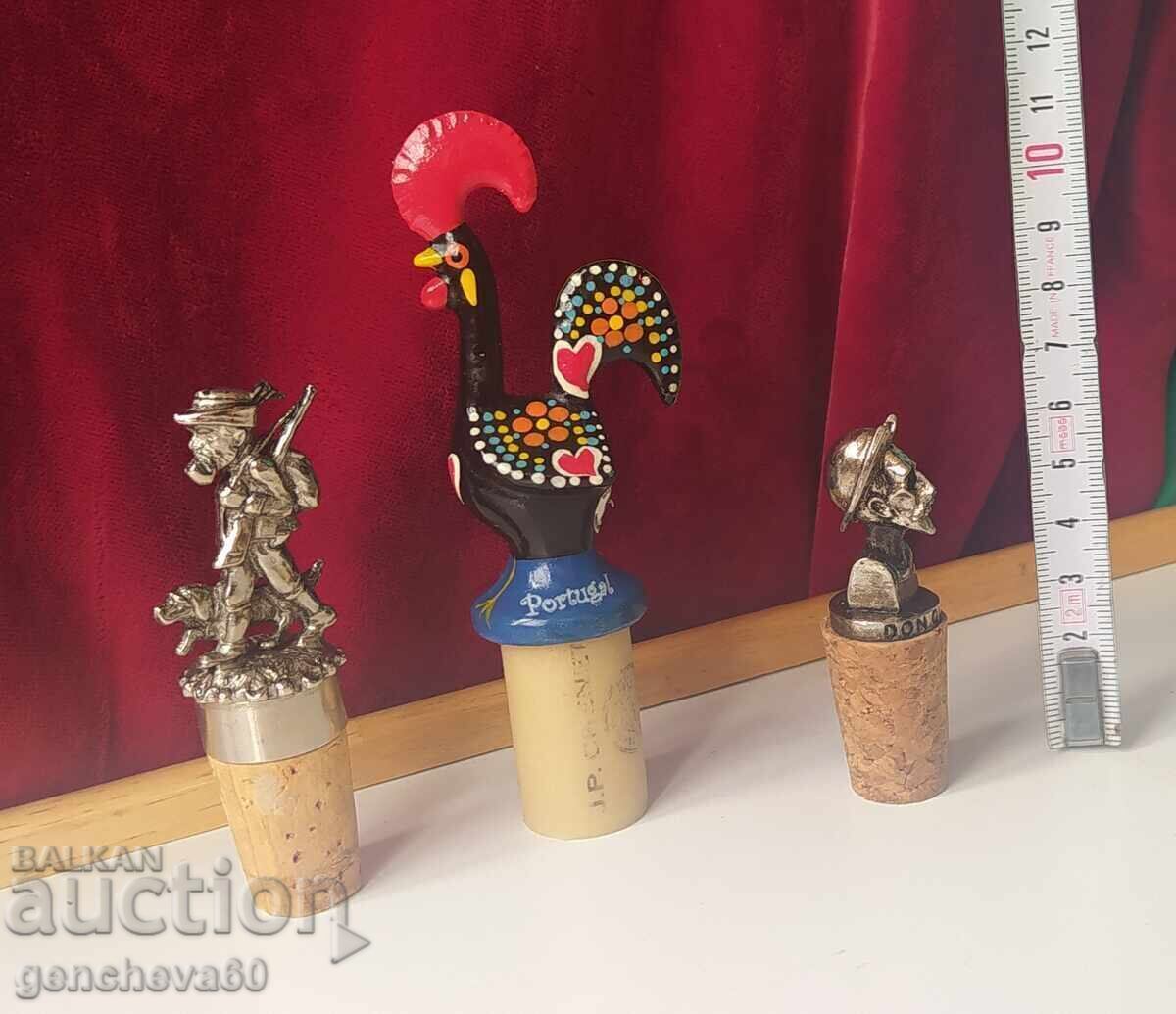 Collectible metal bottle stoppers - 6 Collectible metal bottle stoppers - 6