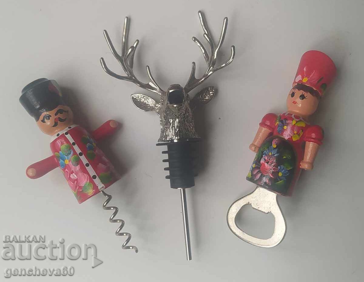 Auction  Beautiful set of corkscrew, bottle opener Budapest and etc