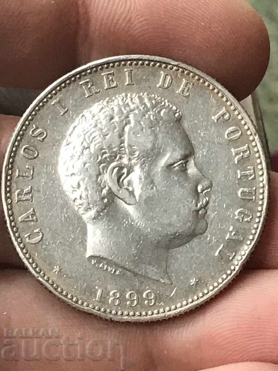 Portugalia 1000 reis 1899 Carlos I argint