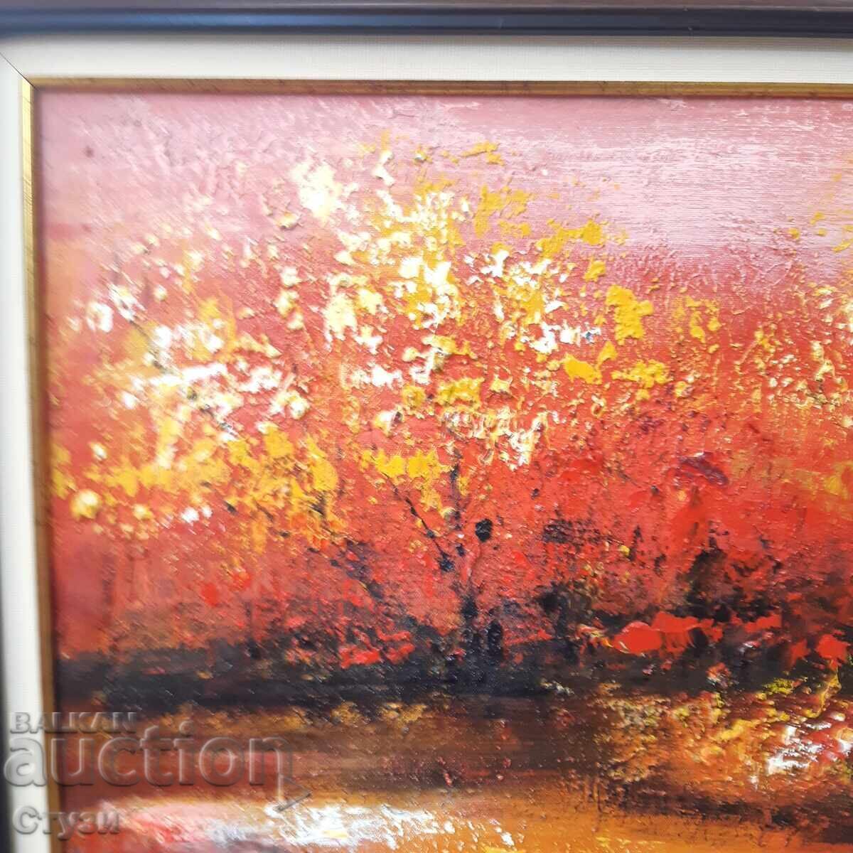 Licitație Peisaj de toamnă, ulei, 60 x 50 cm