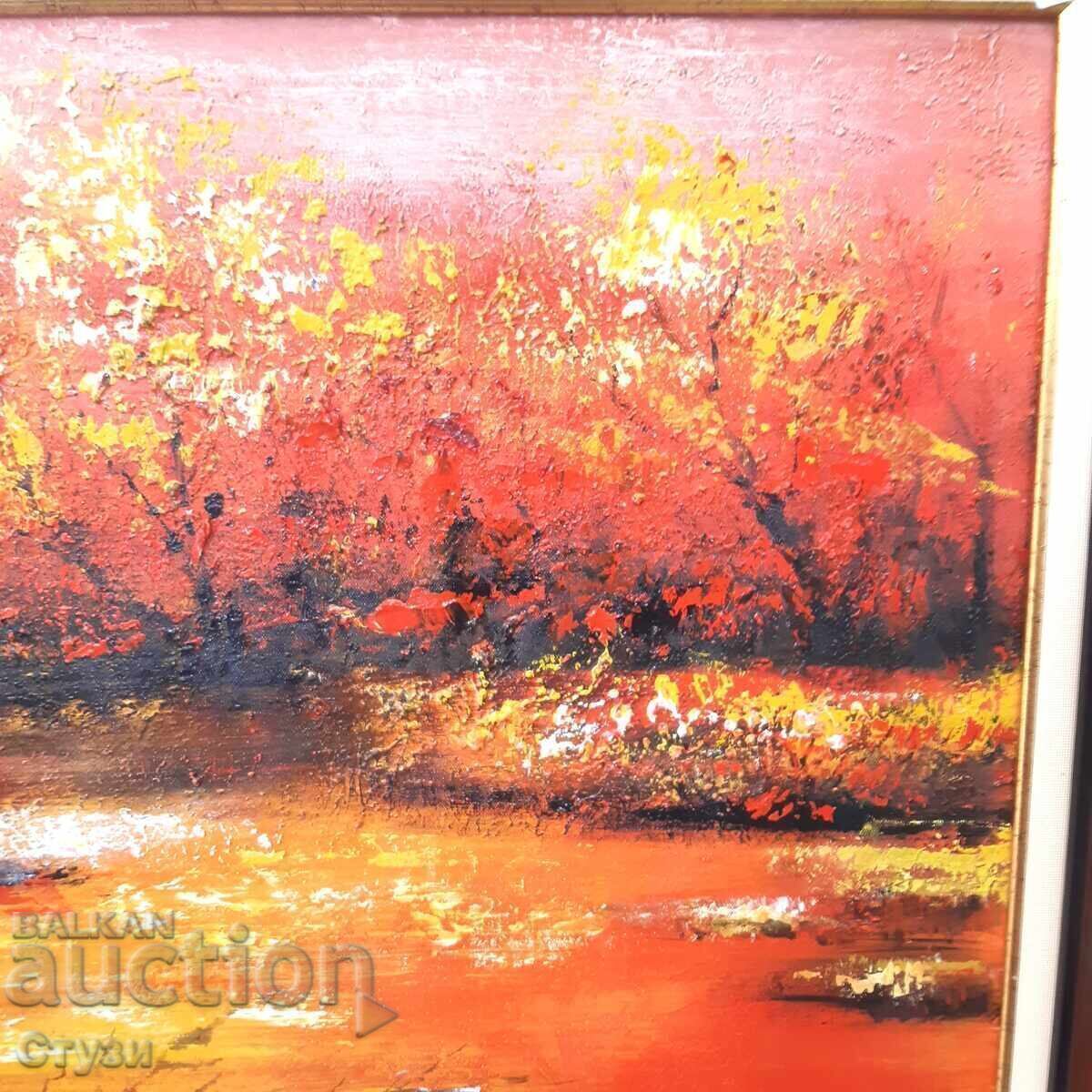Delivery of Autumn landscape, oil, 60 x 50 cm-Sale