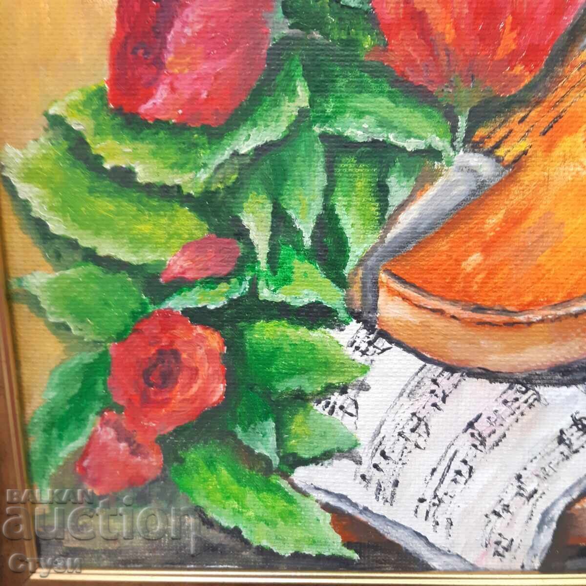 Licitație Tablou original "Natură statică", ulei, 50 x 50 cm