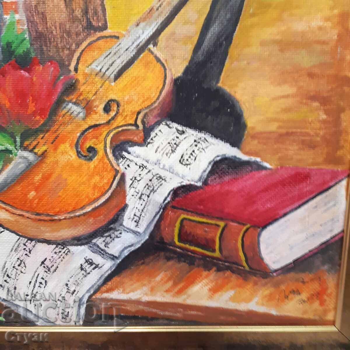 Tablou original "Natură statică", ulei, 50 x 50 cm - 5