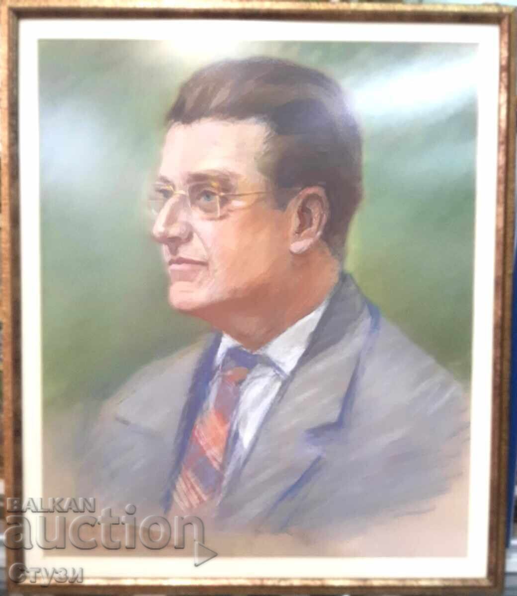 Portret-Marin Georgiev(1912-2002), pastel, 55x45.3cm, certificat