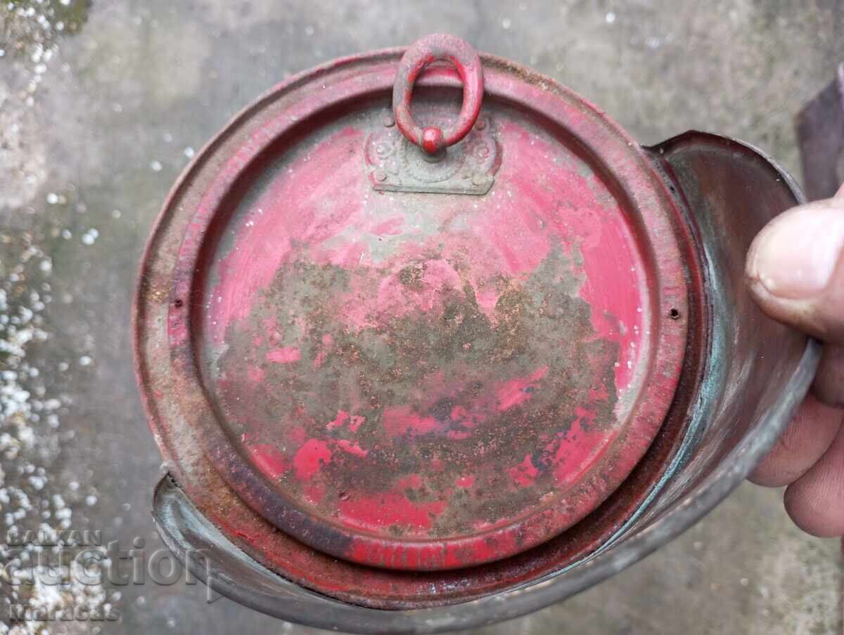 Extinctor metalic vechi, model rar - 6