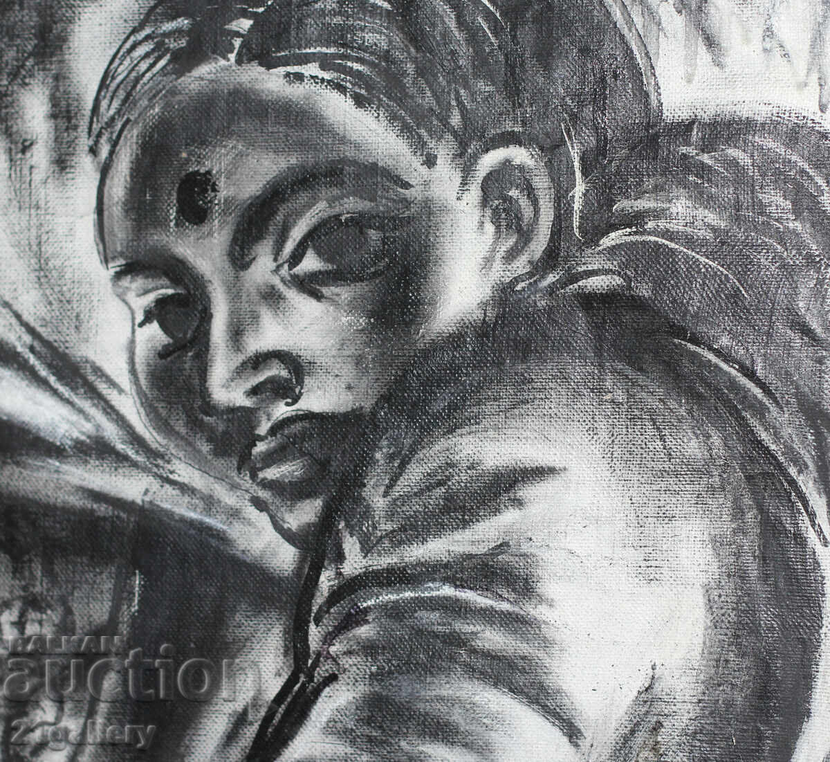 Delivery of Lyuben Stoev (1939–2016) painting mixed media portrait Delivery of Lyuben Stoev (1939–2016) painting mixed media portrait