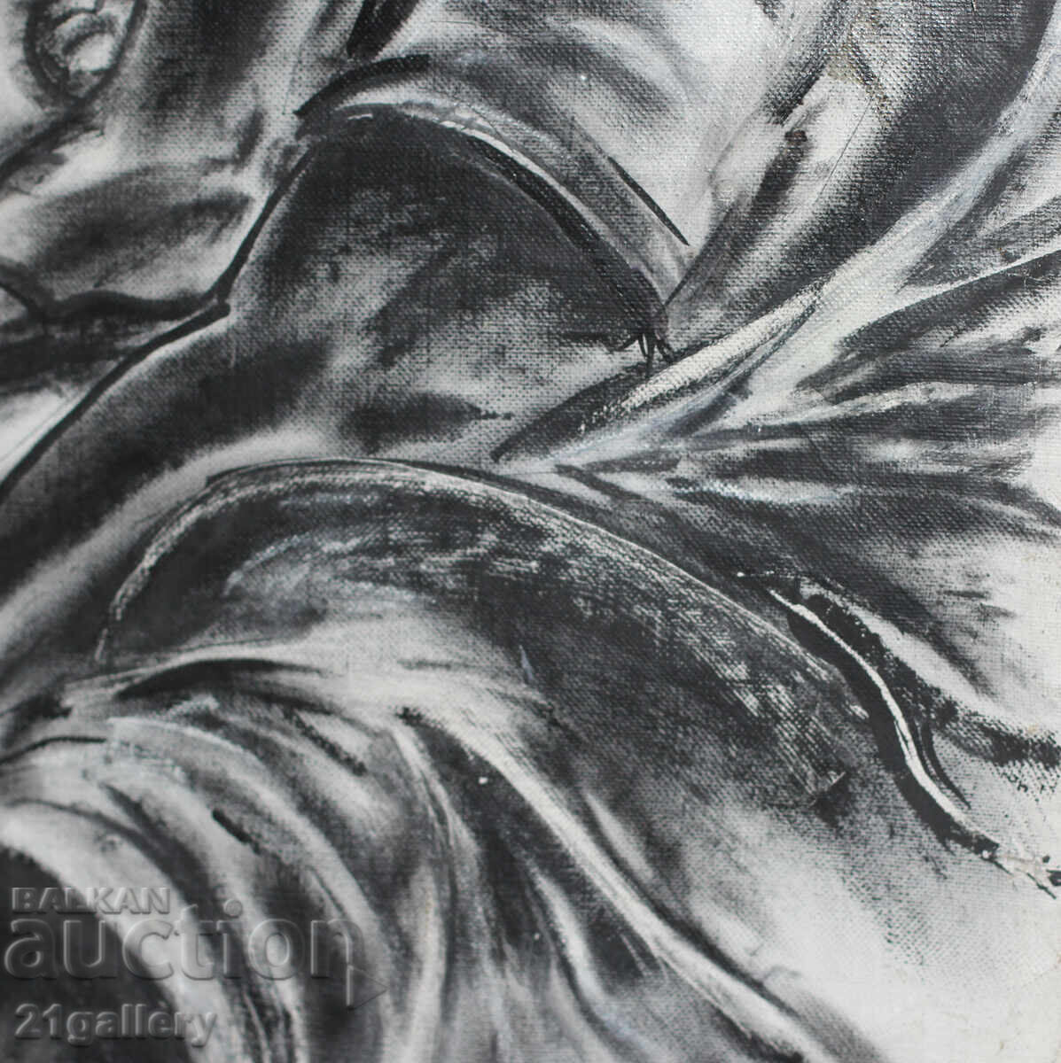 Lyuben Stoev (1939–2016) painting mixed media portrait - 6 Lyuben Stoev (1939–2016) painting mixed media portrait - 6