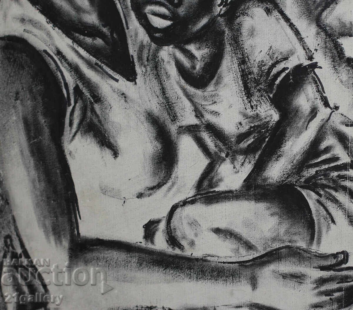 Lyuben Stoev (1939–2016) painting mixed media portrait - 6 Lyuben Stoev (1939–2016) painting mixed media portrait - 6