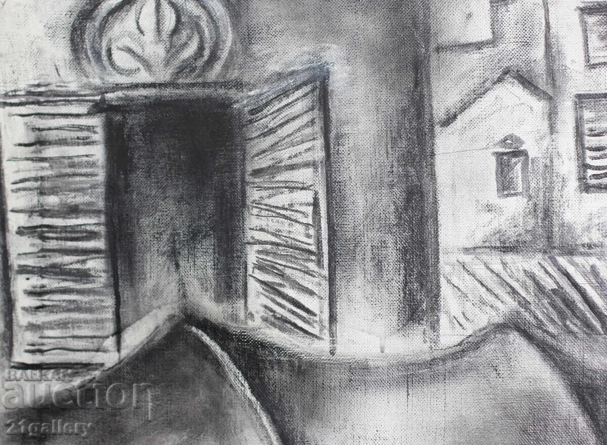 Lyuben Stoev (1939–2016) painting mixed media landscape - 6 Lyuben Stoev (1939–2016) painting mixed media landscape - 6