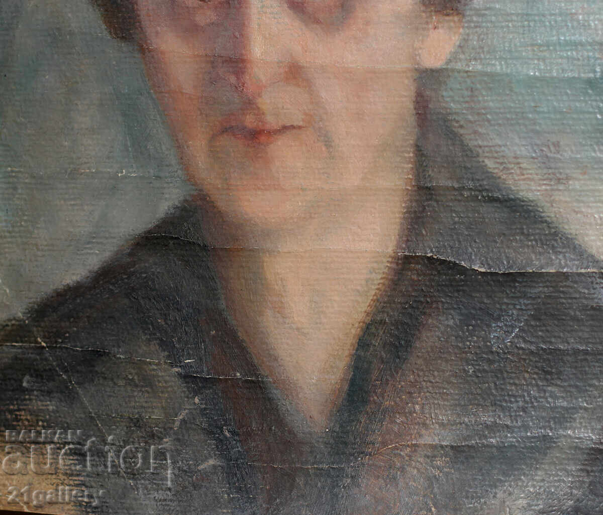 Tablou vechi, ulei pe pânză, portret - 6 Tablou vechi, ulei pe pânză, portret - 6