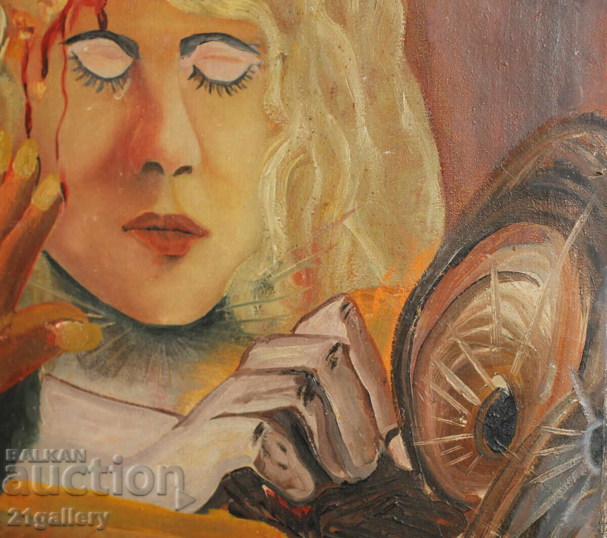 Livrarea Vladimir Nikolov (1947–) tablou ulei portret 1973g