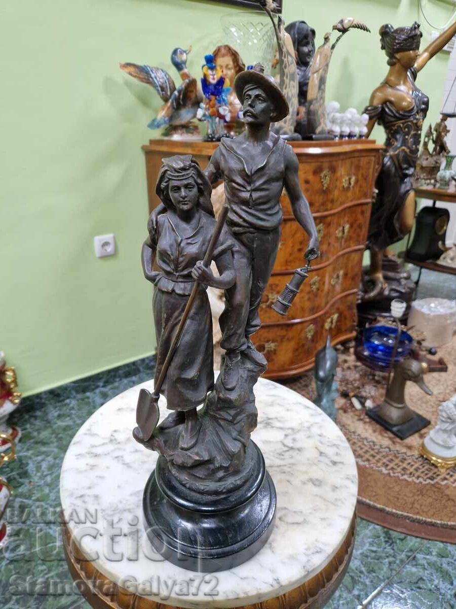 Αντίκα γαλλική φιγούρα αγαλματίδιο σύνθεση με τιμή 299.00 BGN | € 152.88 Αντίκα γαλλική φιγούρα αγαλματίδιο σύνθεση με τιμή 299.00 BGN | € 152.88