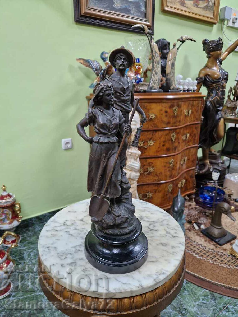 Αντίκα γαλλική φιγούρα αγαλματίδιο σύνθεση - 6 Αντίκα γαλλική φιγούρα αγαλματίδιο σύνθεση - 6