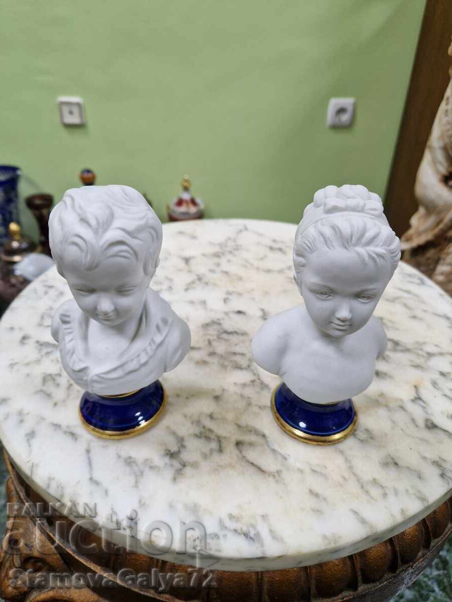 Licitație Pereche de busturi unice din porțelan italian Capodimonte