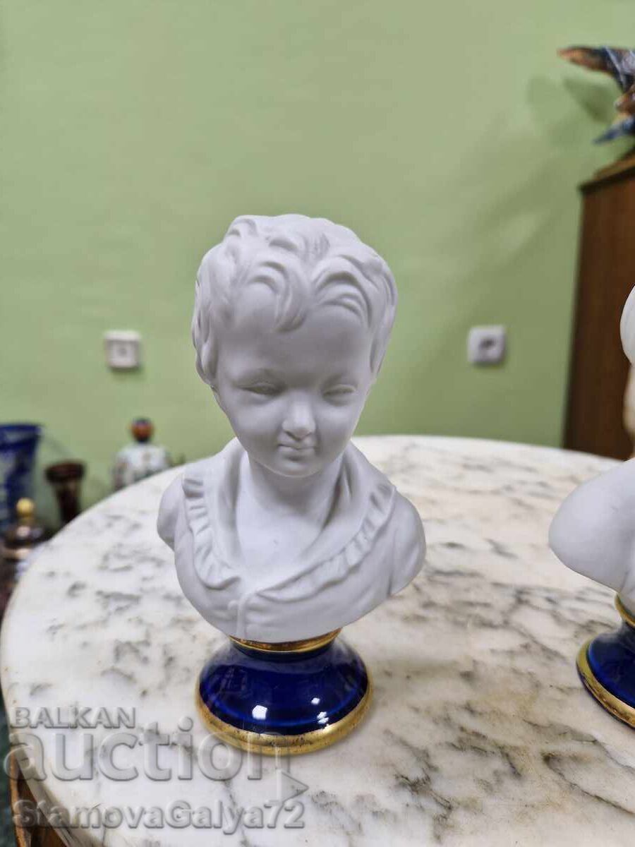 Pair of Unique Italian Capodimonte Porcelain Busts - 5 Pair of Unique Italian Capodimonte Porcelain Busts - 5