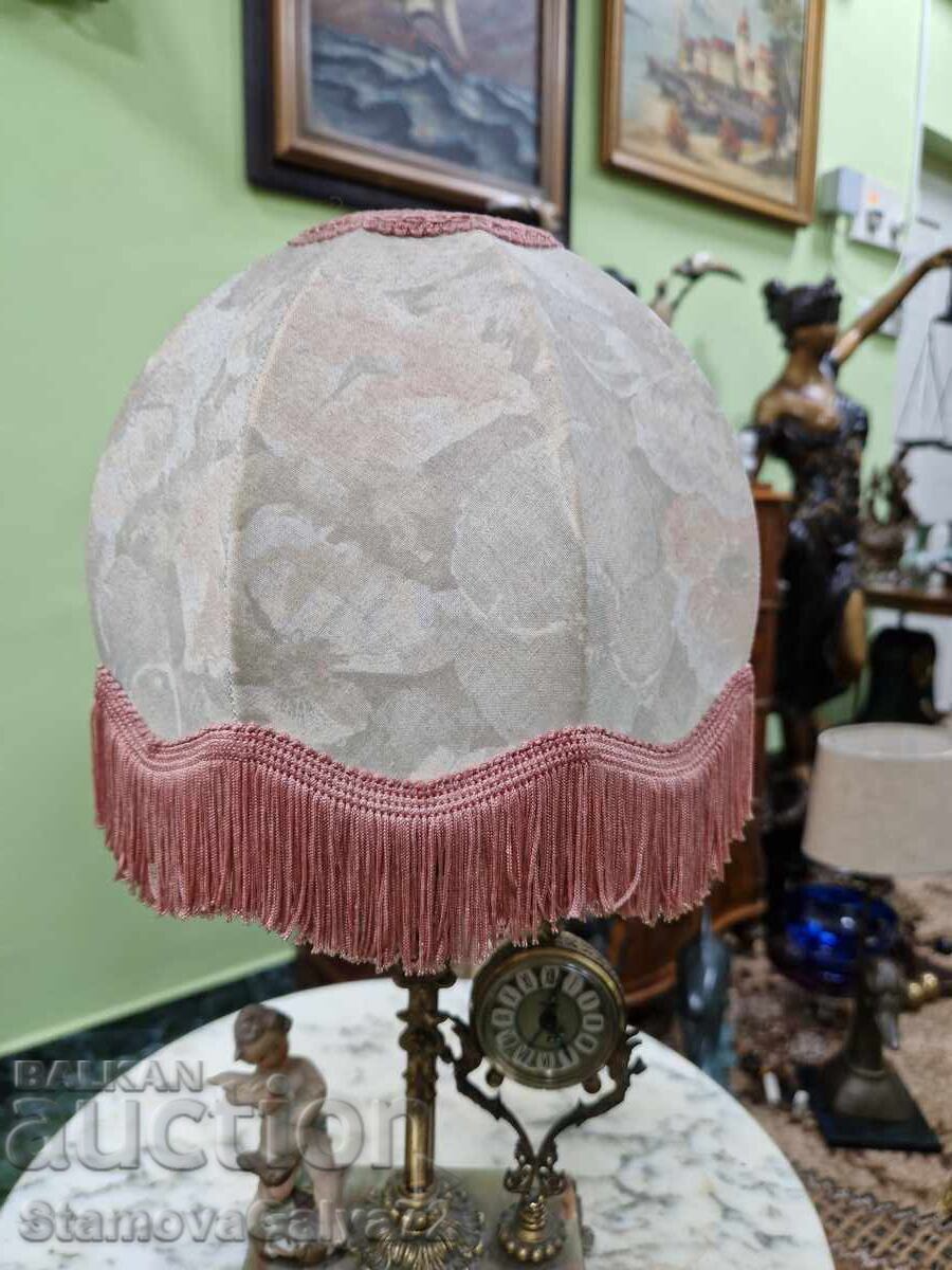 Прекрасна антикварна френска настолна лампа с часовник - 5 Прекрасна антикварна френска настолна лампа с часовник - 5