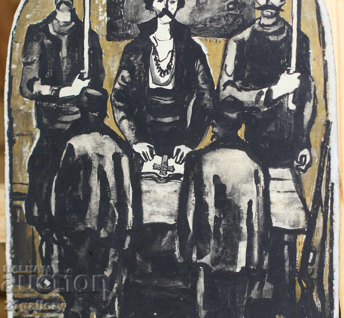 Gouache painting, figurative composition, Oath - 5 Gouache painting, figurative composition, Oath - 5