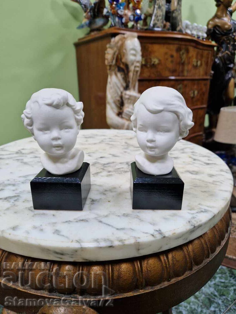 Unique pair of antique Goebel porcelain busts with price 166.00 BGN | € 84.87 Unique pair of antique Goebel porcelain busts with price 166.00 BGN | € 84.87