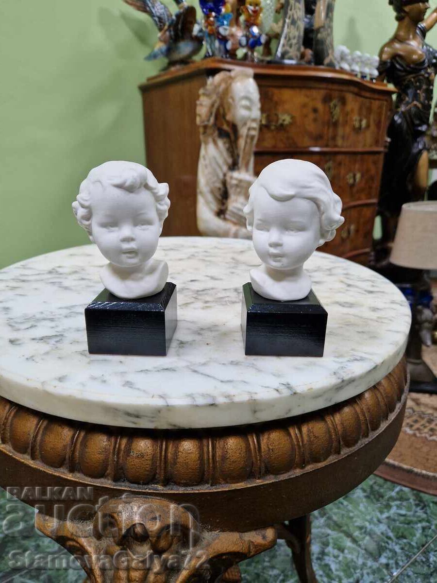 Unique pair of antique Goebel porcelain busts Unique pair of antique Goebel porcelain busts