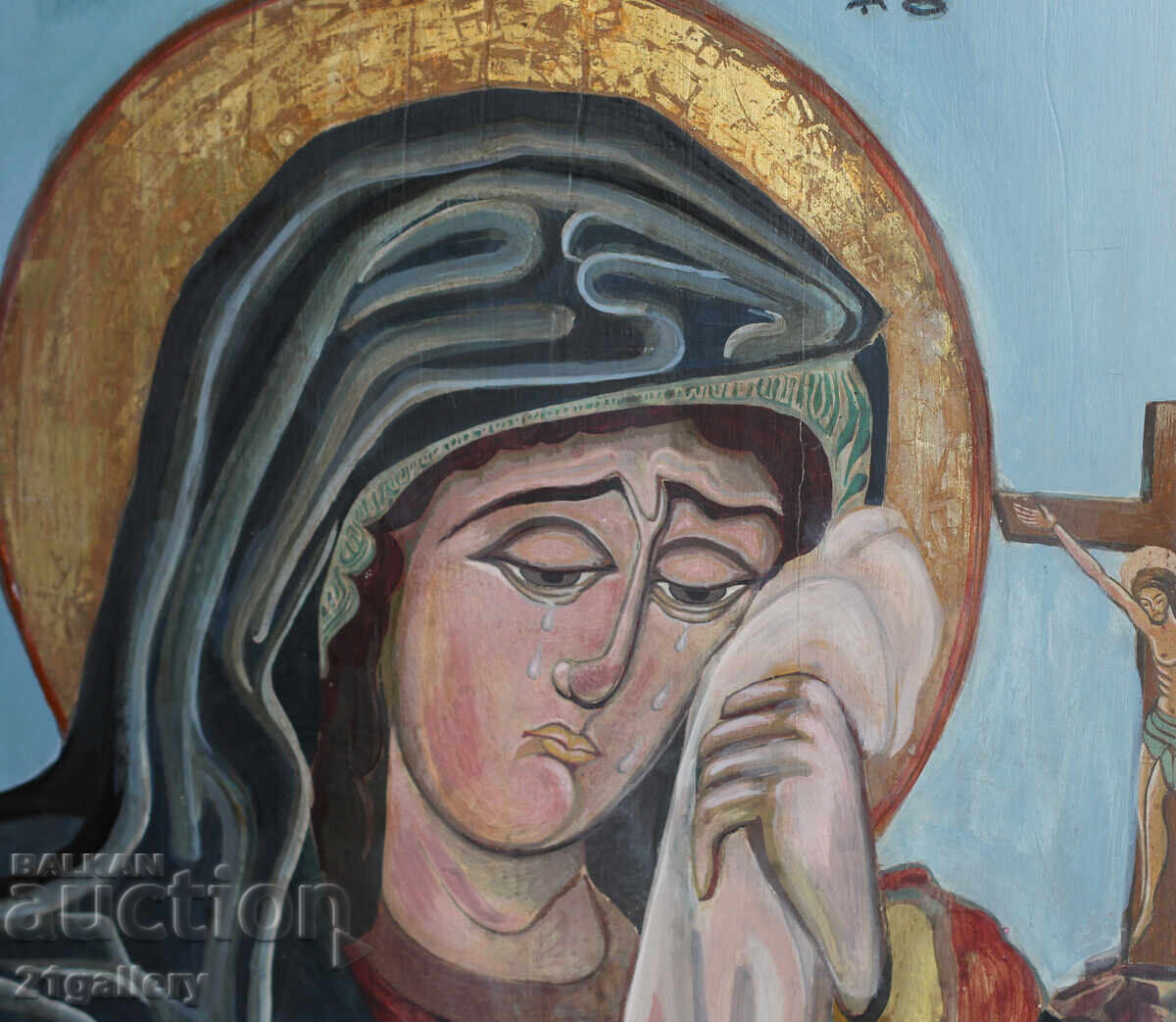 Delivery of Antique painting of the Holy Mother, Crucifixion of Christ, tempera Delivery of Antique painting of the Holy Mother, Crucifixion of Christ, tempera