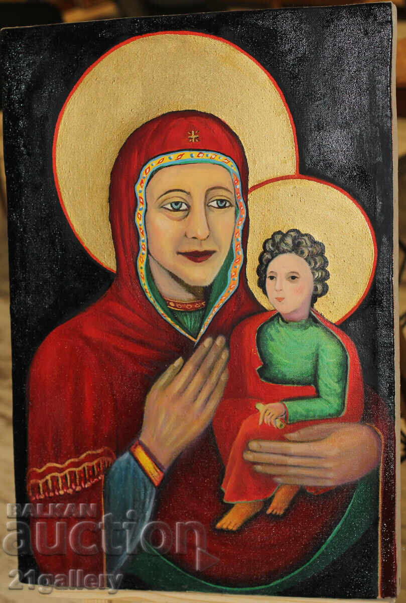 Auction Antique painting of the Holy Mother with the Infant, icon Auction Antique painting of the Holy Mother with the Infant, icon