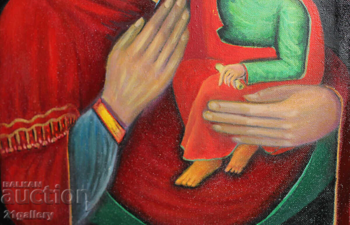 Antique painting of the Holy Mother with the Infant, icon - 6 Antique painting of the Holy Mother with the Infant, icon - 6