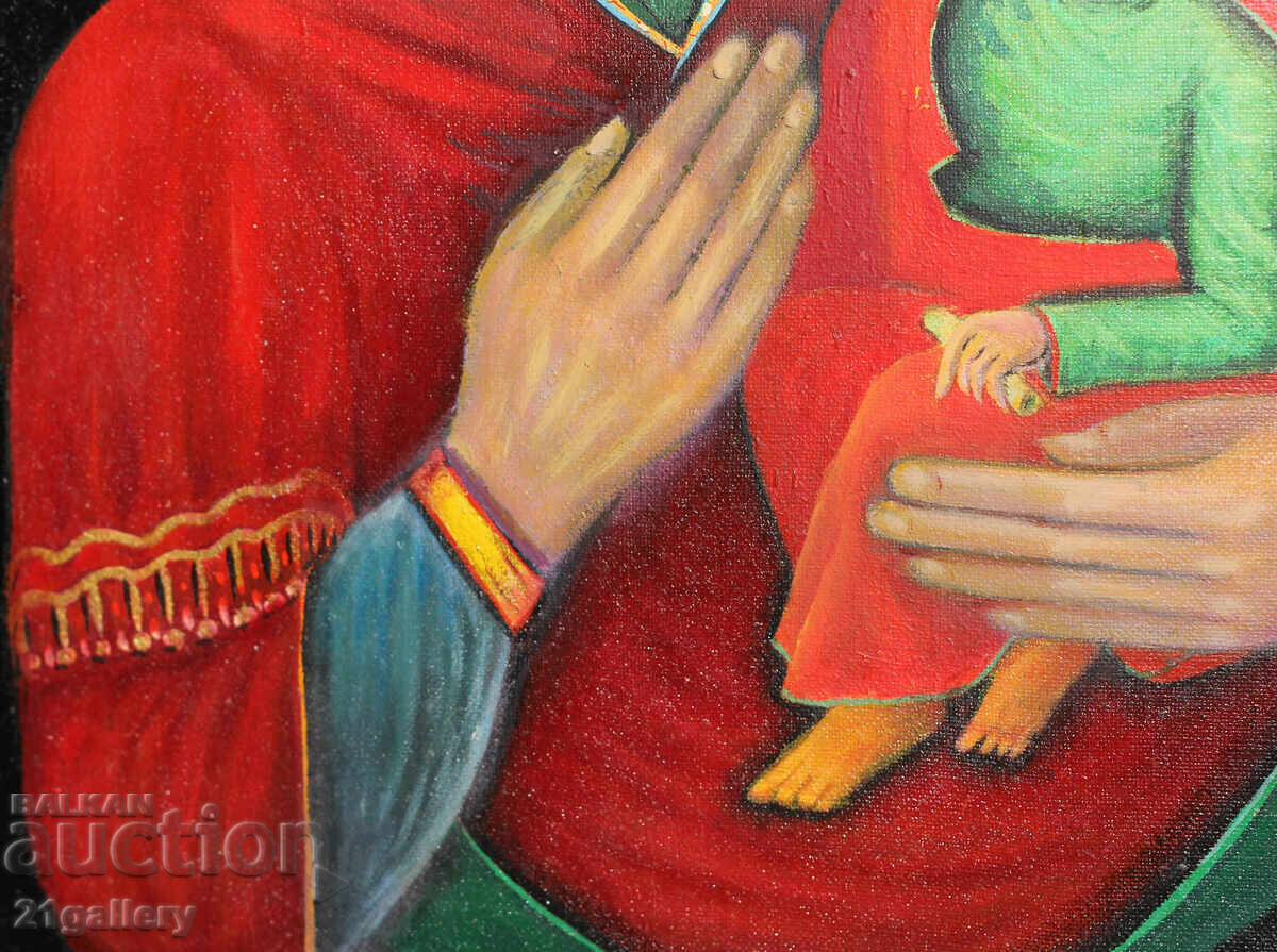 Antique painting of the Holy Mother with the Infant, icon - 7 Antique painting of the Holy Mother with the Infant, icon - 7