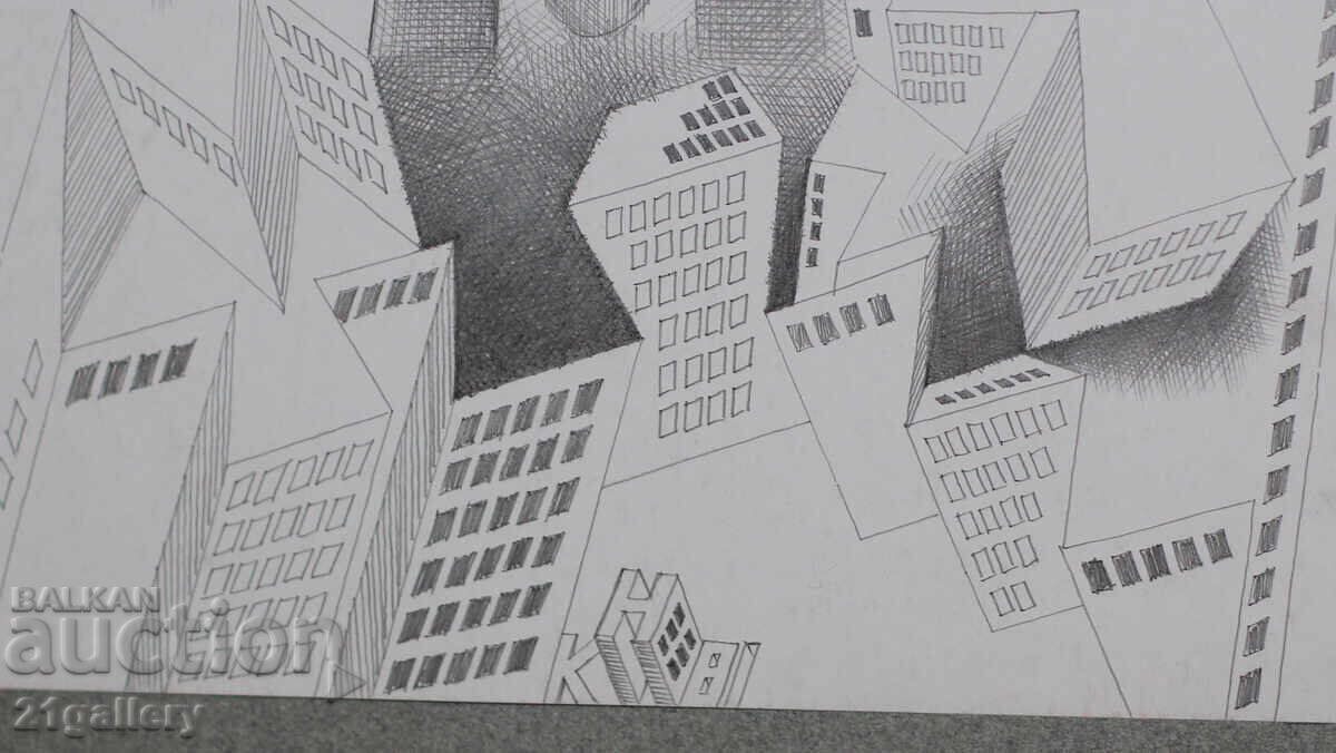 Кирил Недялков (1940 – 2023) Моливна рисунка пейзаж - 7