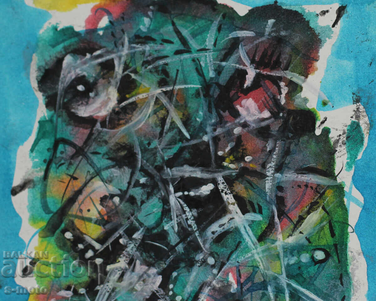 Παράδοση Αφηρημένη ακουαρέλα υπογεγραμμένη, 1984