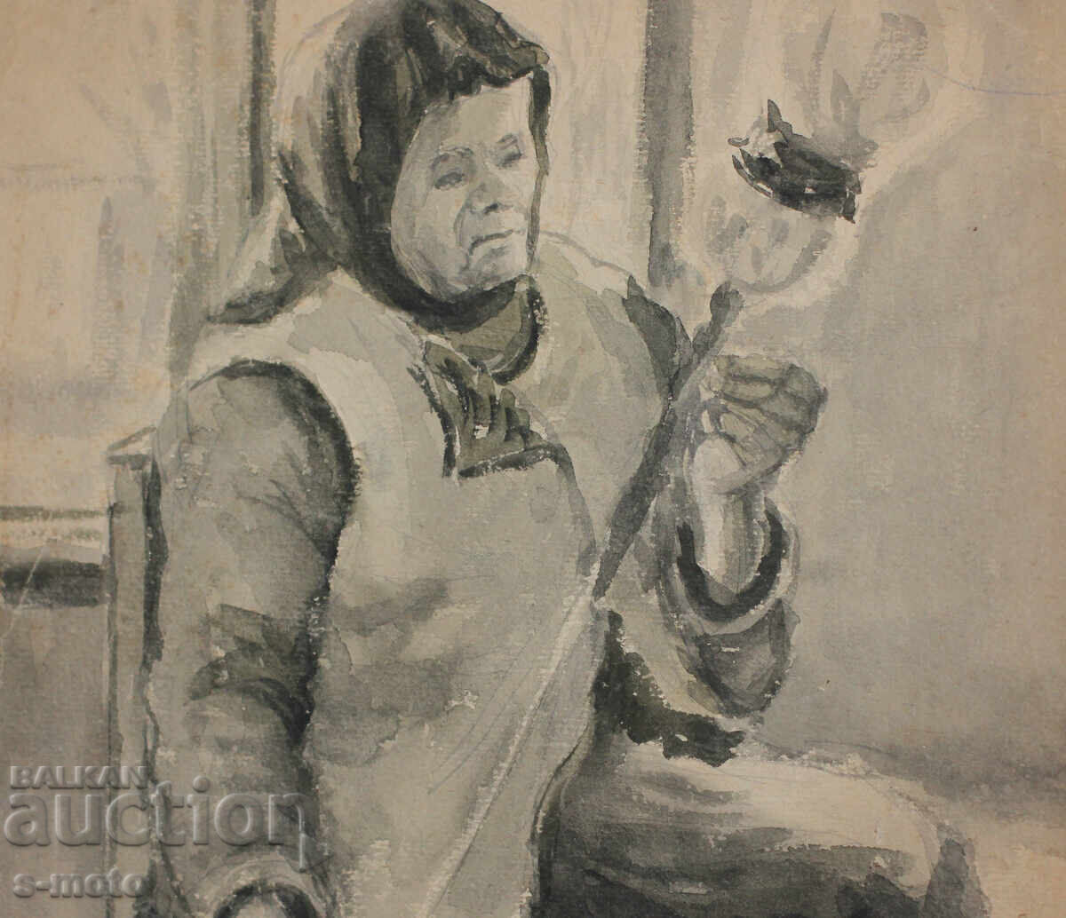 Παράδοση Λιούμπεν Πράσκοφ (1931–2007) ακουαρέλα πορτρέτο 1955