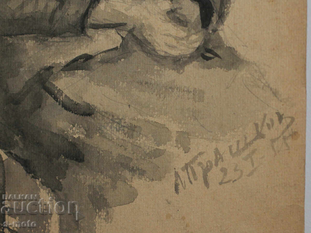 Λιούμπεν Πράσκοφ (1931–2007) ακουαρέλα πορτρέτο 1955 - 7
