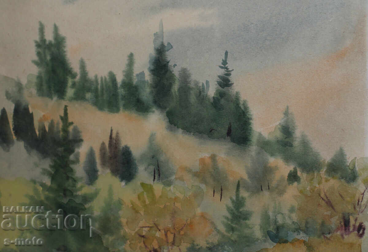 Blagoy Pandov acuarelă peisaj 1955 - 5