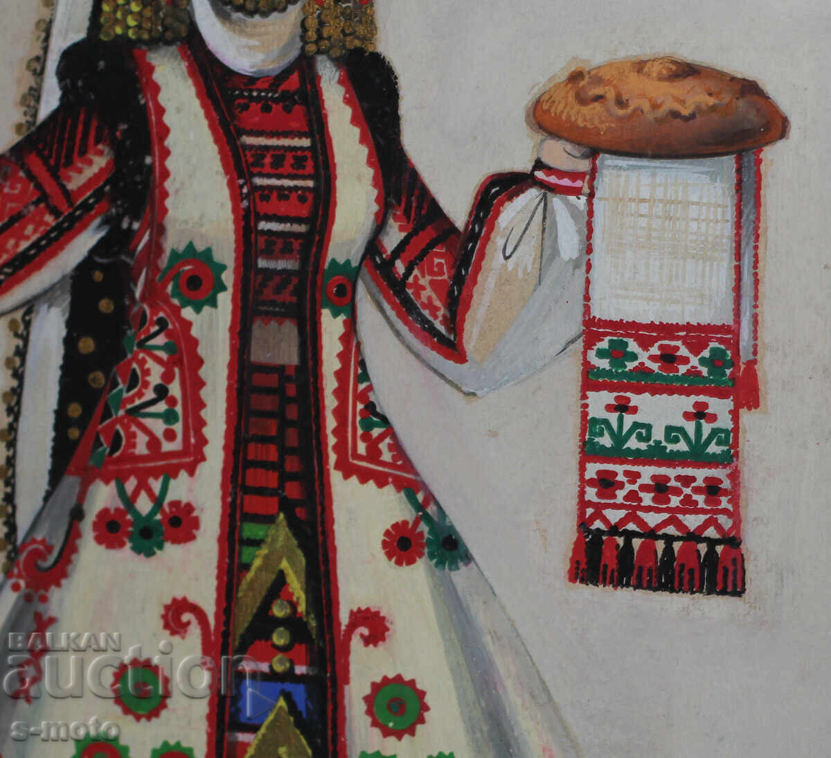 Παλιό έργο γκουάς, γυναίκα με παραδοσιακή φορεσιά - 5 Παλιό έργο γκουάς, γυναίκα με παραδοσιακή φορεσιά - 5