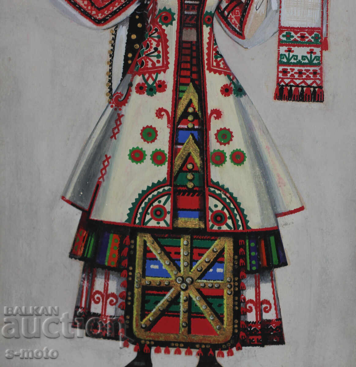 Παλιό έργο γκουάς, γυναίκα με παραδοσιακή φορεσιά - 6 Παλιό έργο γκουάς, γυναίκα με παραδοσιακή φορεσιά - 6