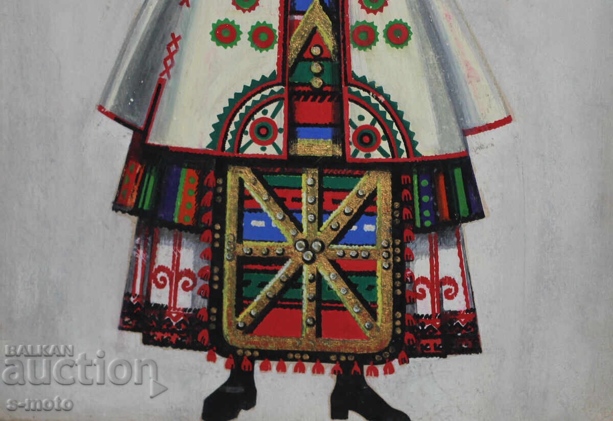 Παλιό έργο γκουάς, γυναίκα με παραδοσιακή φορεσιά - 7 Παλιό έργο γκουάς, γυναίκα με παραδοσιακή φορεσιά - 7