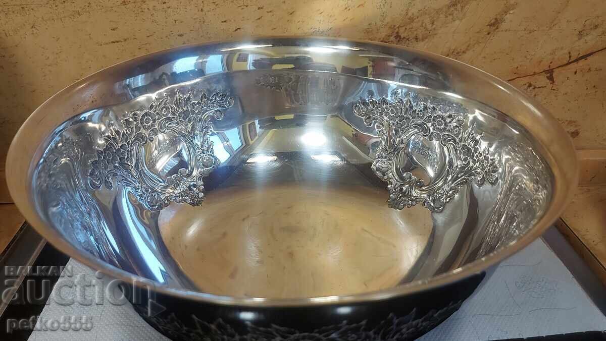 Silver-plated fruit bowl with markings - 5