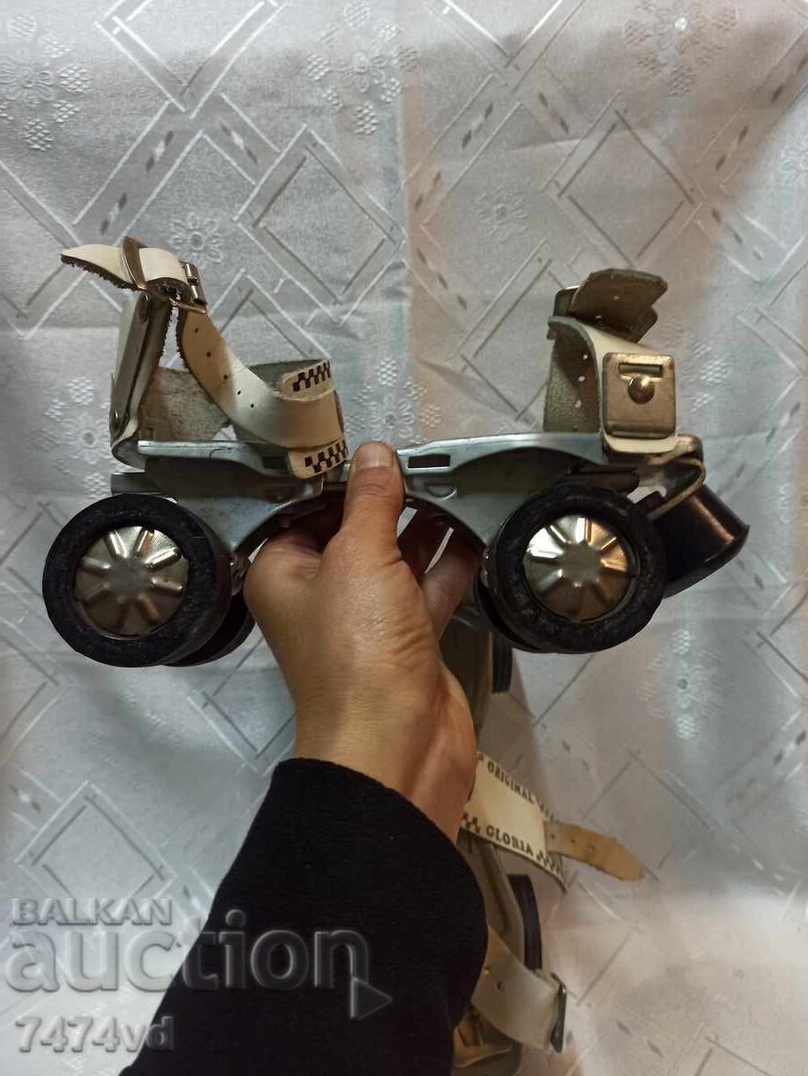 Auction  Old roller skates Original Gloria, straps natural leather