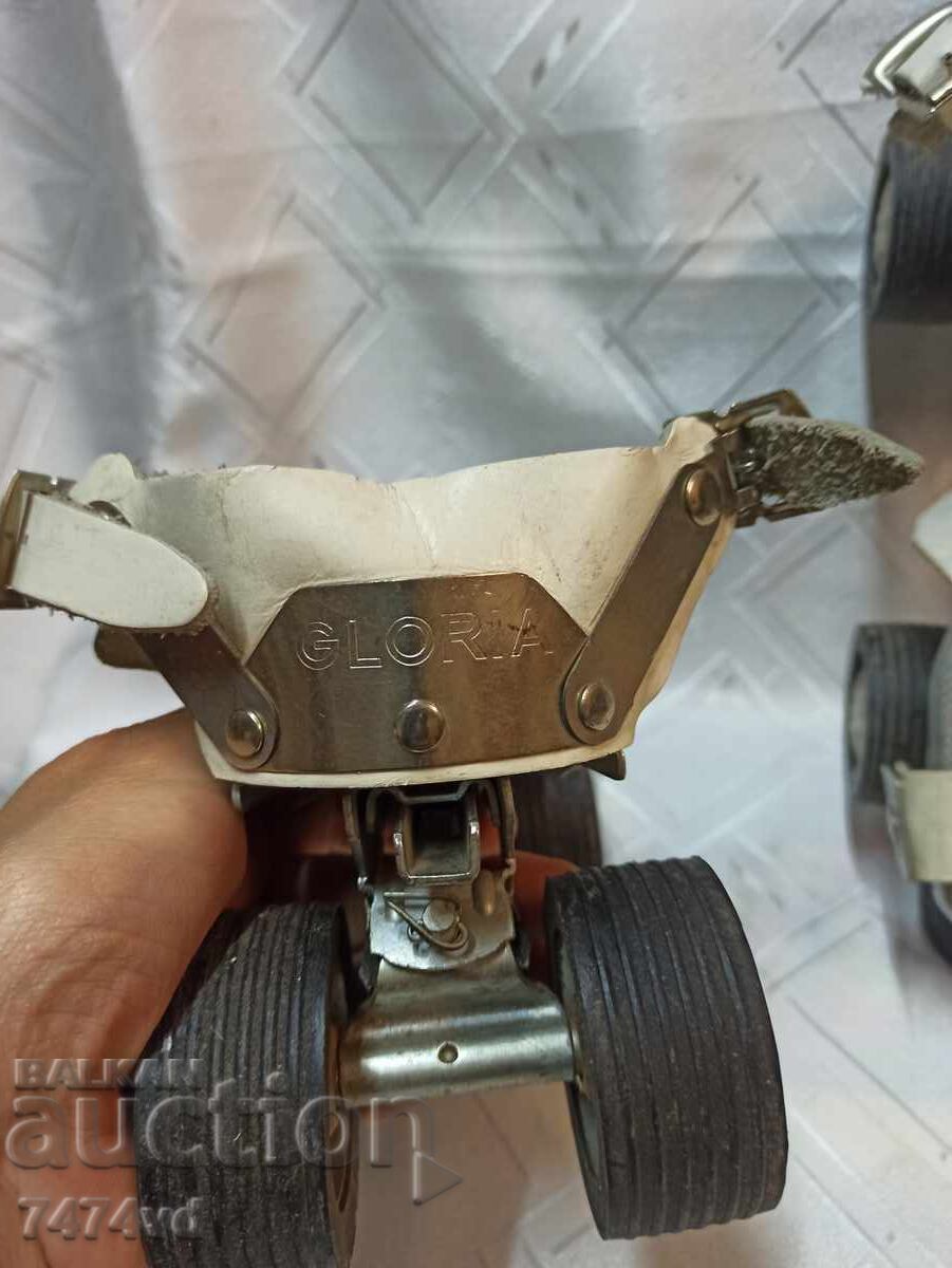 Old roller skates Original Gloria, straps natural leather - 5