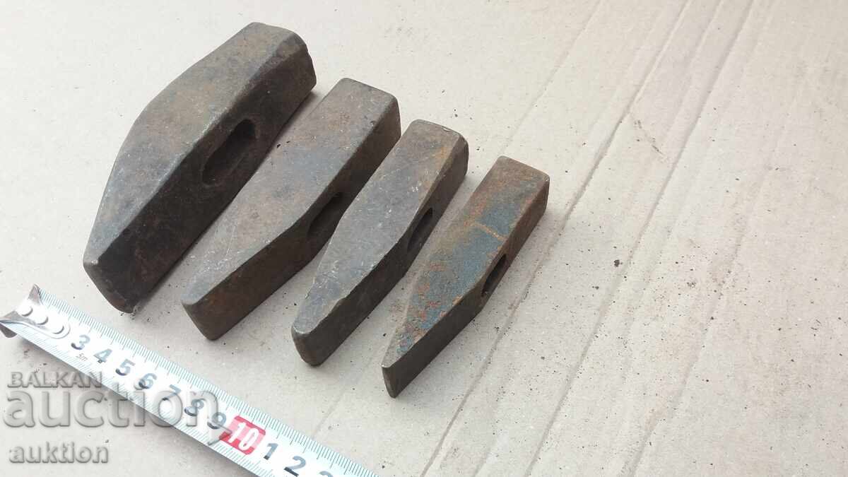 SET OF 4 DIFFERENT HAMMERS, HAMMER HEADS - 6