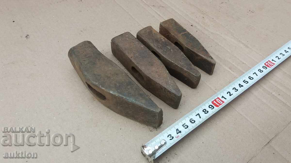 SET OF 4 DIFFERENT HAMMERS, HAMMER HEADS - 7