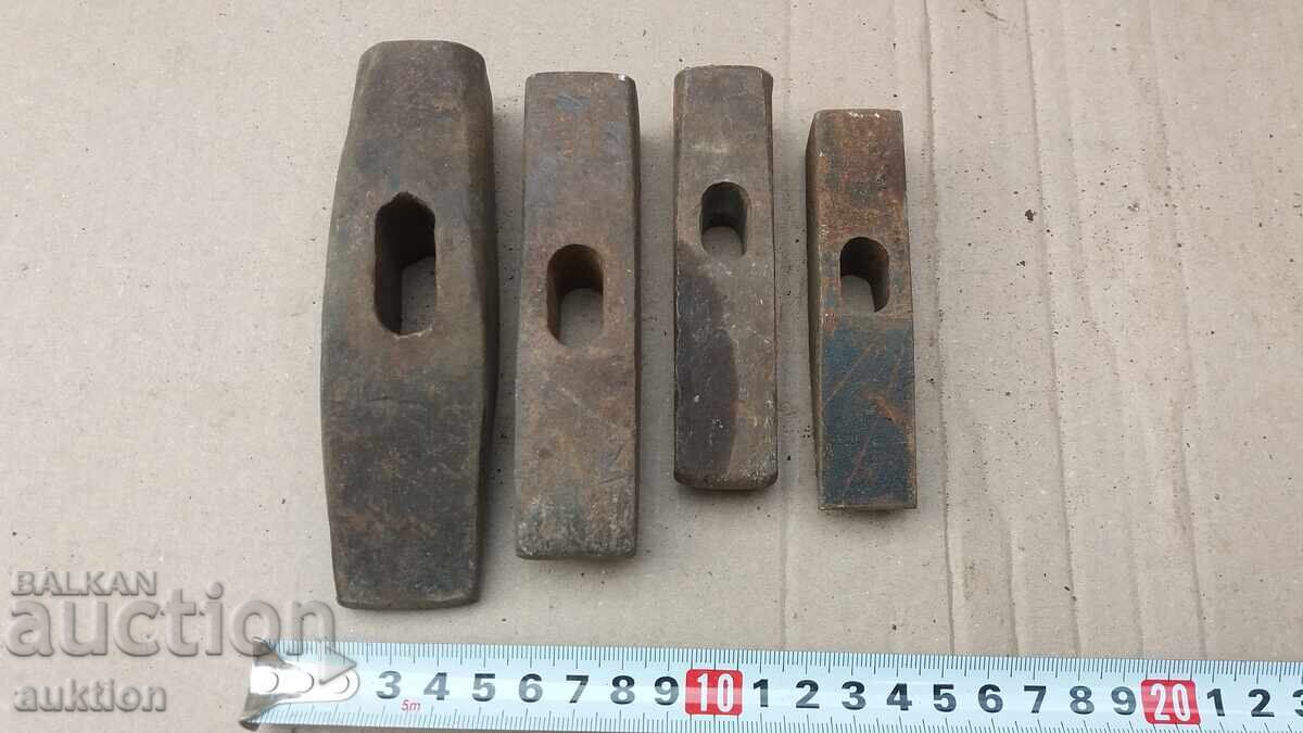 SET OF 4 DIFFERENT HAMMERS, HAMMER HEADS