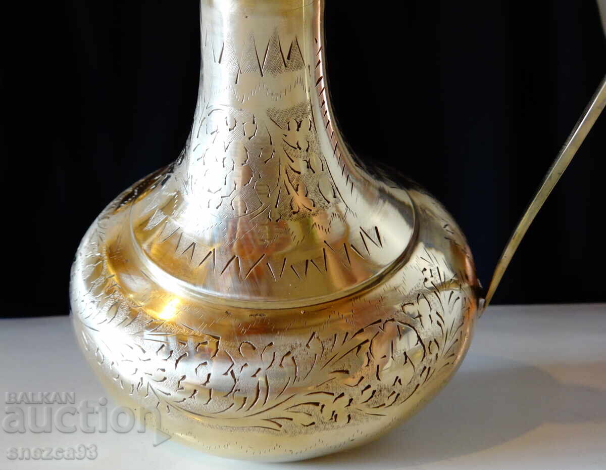 Auction Antique English bronze jug for rakia, wine Auction Antique English bronze jug for rakia, wine