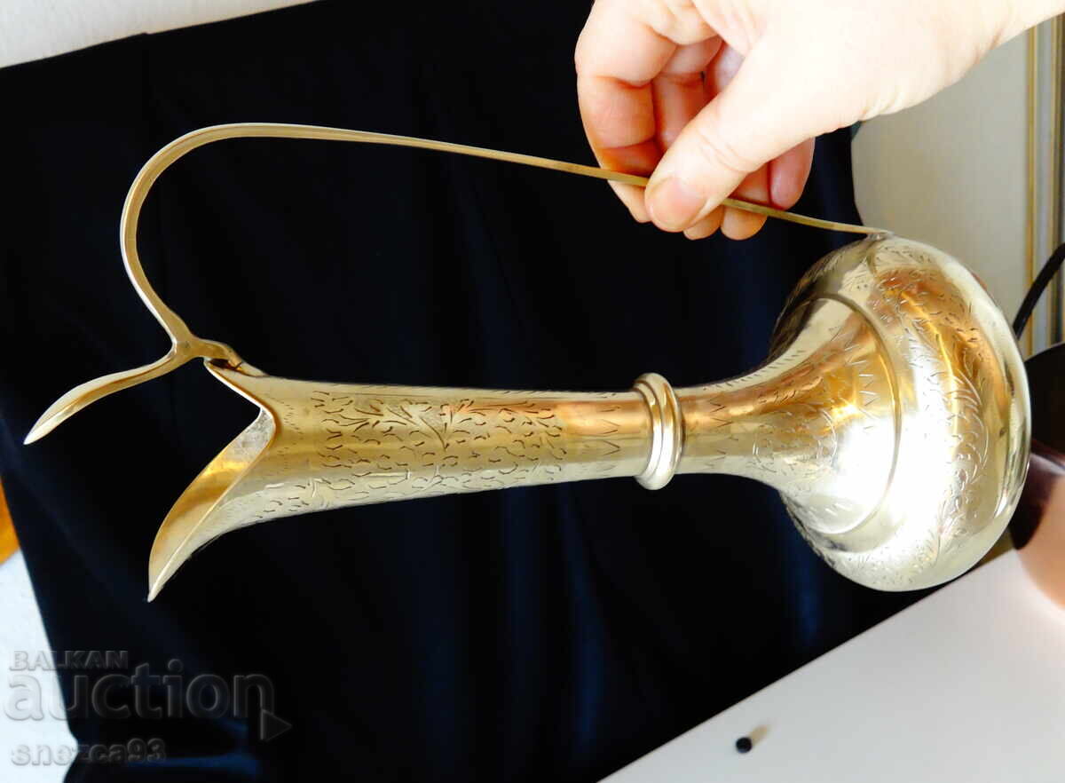 Delivery of Antique English bronze jug for rakia, wine Delivery of Antique English bronze jug for rakia, wine